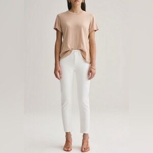 AGOLDE Toni Mid Rise Straight Leg Jean in White Radiate Glowed size 28